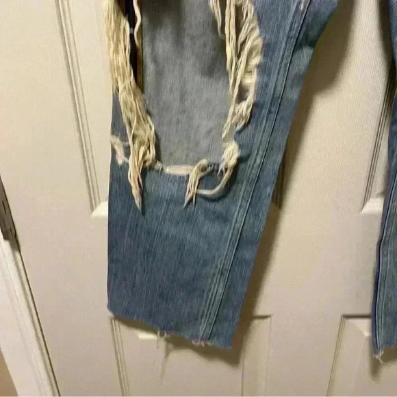 Zara Looney Tunes Distressed Ankle Jeans Sz 2 - Picture 4 of 15